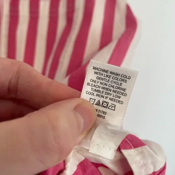 MAURICES Pink Striped Button Up Shirt White 100% Cotton Long Sleeve Button Down - Picture 11 of 16